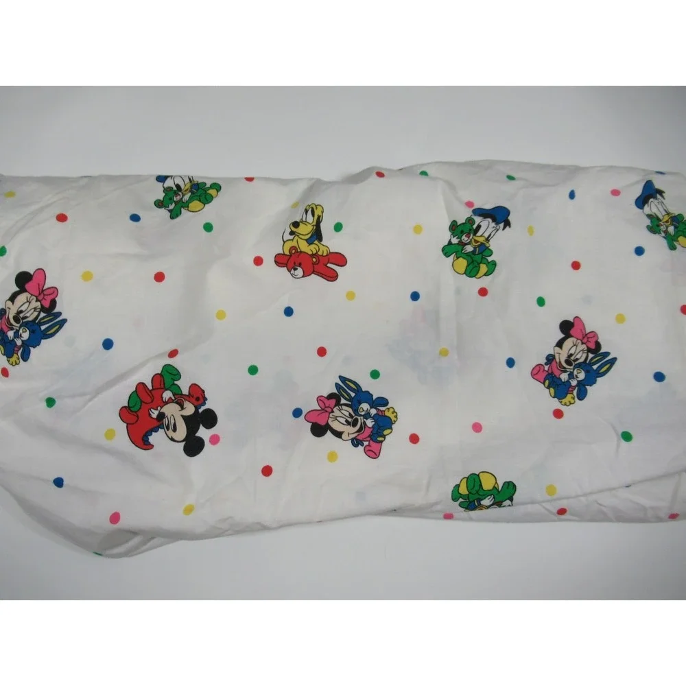 Vintage Dundee Disney Babies Fitted Crib Sheet Mickey Minnie Mouse Donald Duck